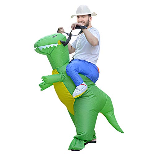 MH ZONE Inflatable Dinosaur Costumes for Adult, Adult Funny Halloween Costumes T-Rex Costume Adult Size Dinosaur Suit (Adult Dinosaur)