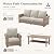 HERA'S HOUSE 4-Piece Patio Furniture Set, All Weather 5 Seats Outdoor Wicker Sofa with 44" Coffee Table, 5.5" Thick Cushion, Outdoor Conversation Set for Garden Deck Backyard, Beige