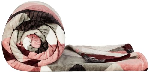 Image of amazon basics Polyester Double Sized Plush Blanket|(300 GSM)|(Pink)