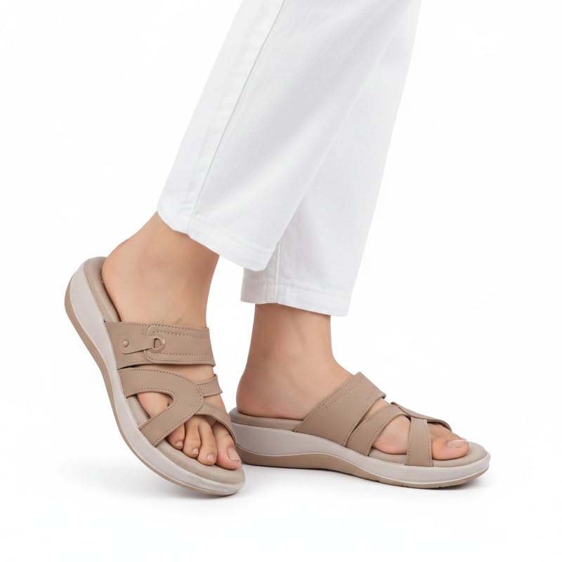 Image of ORTHO CLUB Women Orthopedic Comfort Slippers | Soft Cushioned Footbed | Anti-Slip Sole | Lightweight Daily Wear Sandals for Home & Outdoor Use