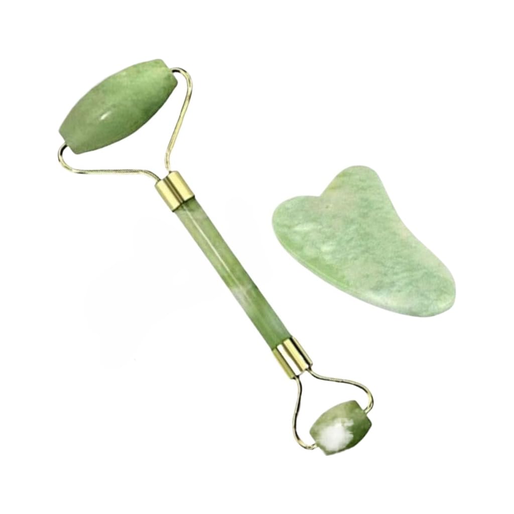 kit 2 Gua Sha Conjunto De Ferramentas De Massagem E Raspagem Jade Roller