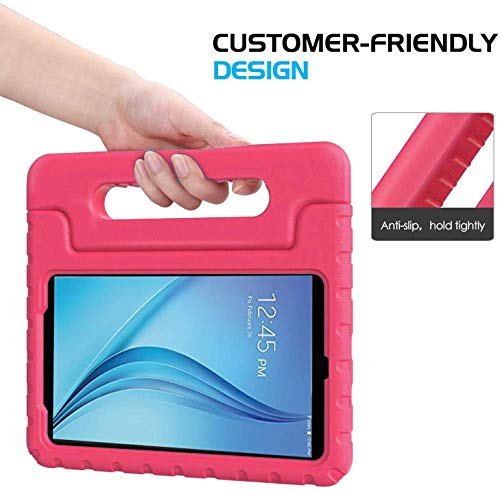 Bmouo Kids Case For Samsung Galaxy Tab A 8.0 (2015) Sm-T350 - Eva Shockproof Case Light Weight Kids Case Super Protection Cover Handle Stand Case For Children For Samsung Taba 8-Inch Tablet - Rose #TOP2