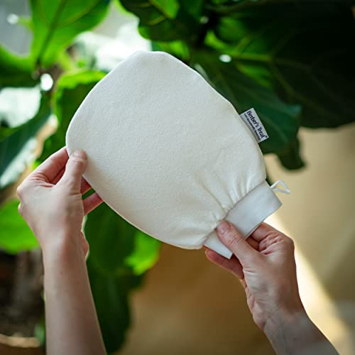 Berber’s Treat Kese Peelinghandschuh Körper - Peeling Schwamm und Eingewachsene Haare Behandlung (Weiß)