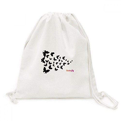Sac en toile imprimé papillons sombres doté d'une fermeture coulissante pratique