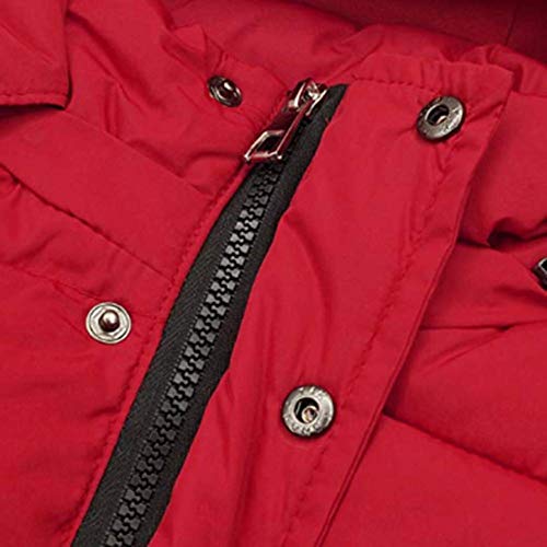 Digirlsor Kids Boys Girls Winter Warm Down Padded Vest Hooded Zipper Sleeveless Jacket Waistcoat Outwear 5-12T Red #TOP4