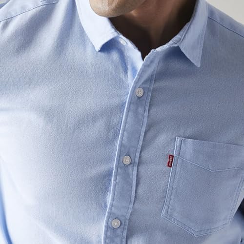 Image of Levi's Men's Solid Slim Fit Shirt Blue