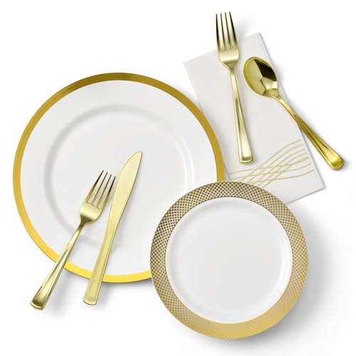 By Madee HEAVYWEIGHT Fancy Plastic Dinnerware Sets...