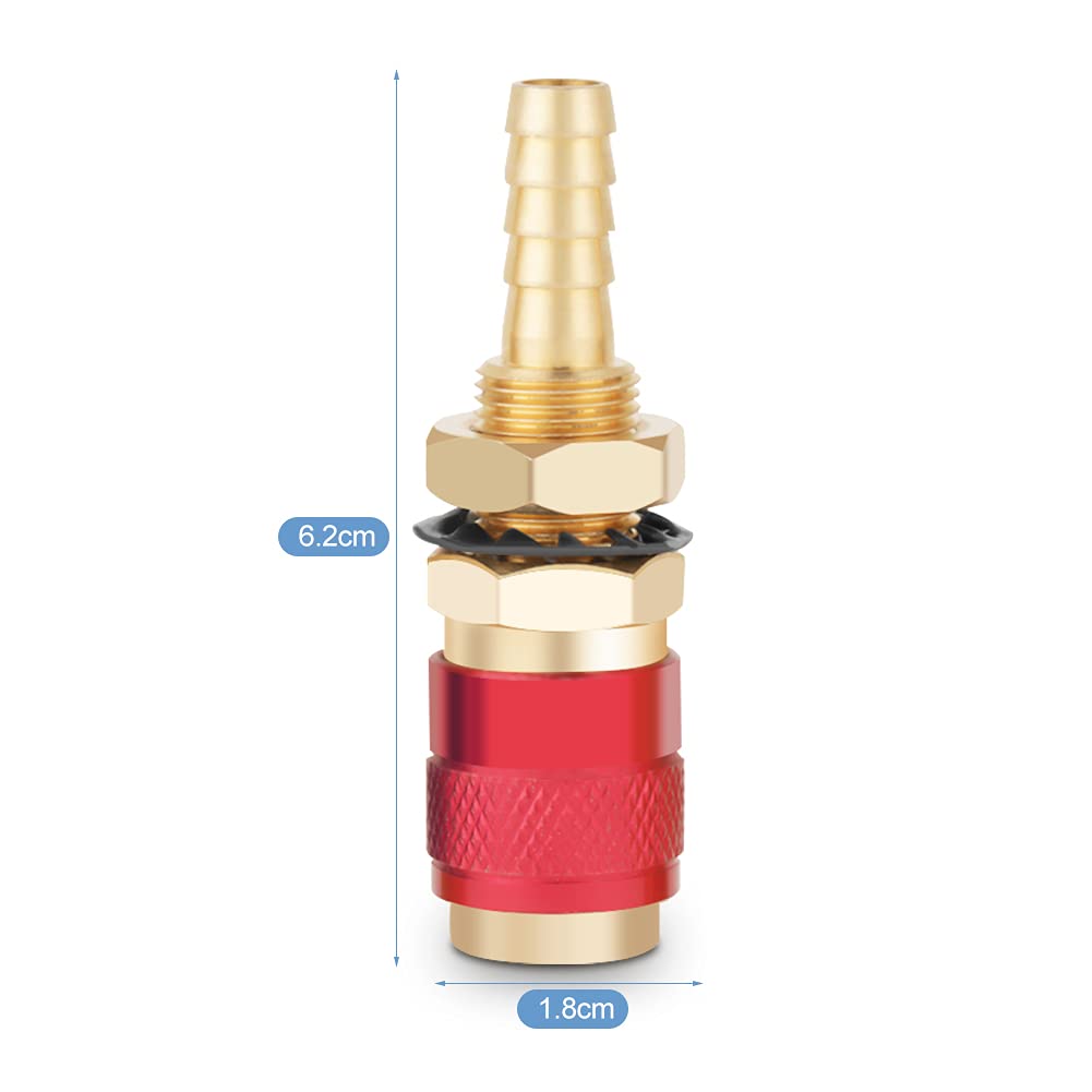 2 Pz 8mm Raffreddato Ad Acqua e Adattatore Gas Attacco Rapido per Torcia di Saldatura TIG Set di Attacco Rapido