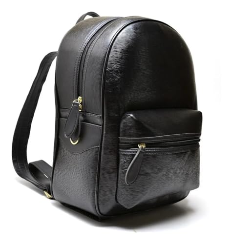 Mochila Feminina Preta Bolsa De Costa Pequena Couro Escolar