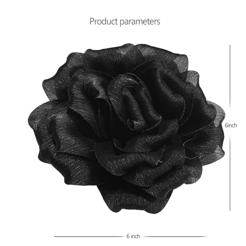 Image of Flash Camellia Flower Brooch Pin for Women Men Elegant Texture Fabric Dahlia Rose Floral Brooches Lapel Pins Dainty Wedding Holiday Party Costume Dress Accessories Jewelry