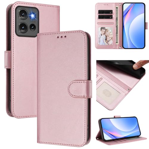 Compatibile con Umidigi G9 5G con Note 9 5G La staffa può essere ruotata Chiusura magnetica Cover portafoglio Pink