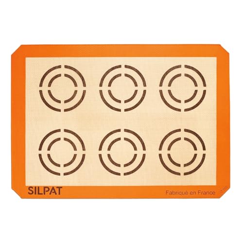 Silpat Toile de Cuisson 6 Grands Cookies – Antiadhésive et Réutilisable – Résultat Uniforme, Sans Graissage – Résistant, Qualité Professionnelle - Accessoire Cuisine, Patisserie Rectangulaire