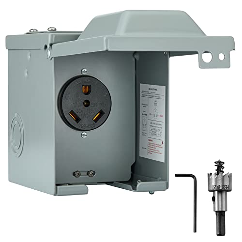RVShark 30 Amp RV Power Outlet Box, Nema TT30R RV Electrical Outlet