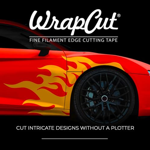 Wrap Cut 32ft (10M) Vinyl Wrap Edge Cutting Detailer Tape (2 rolls + Squeegee)