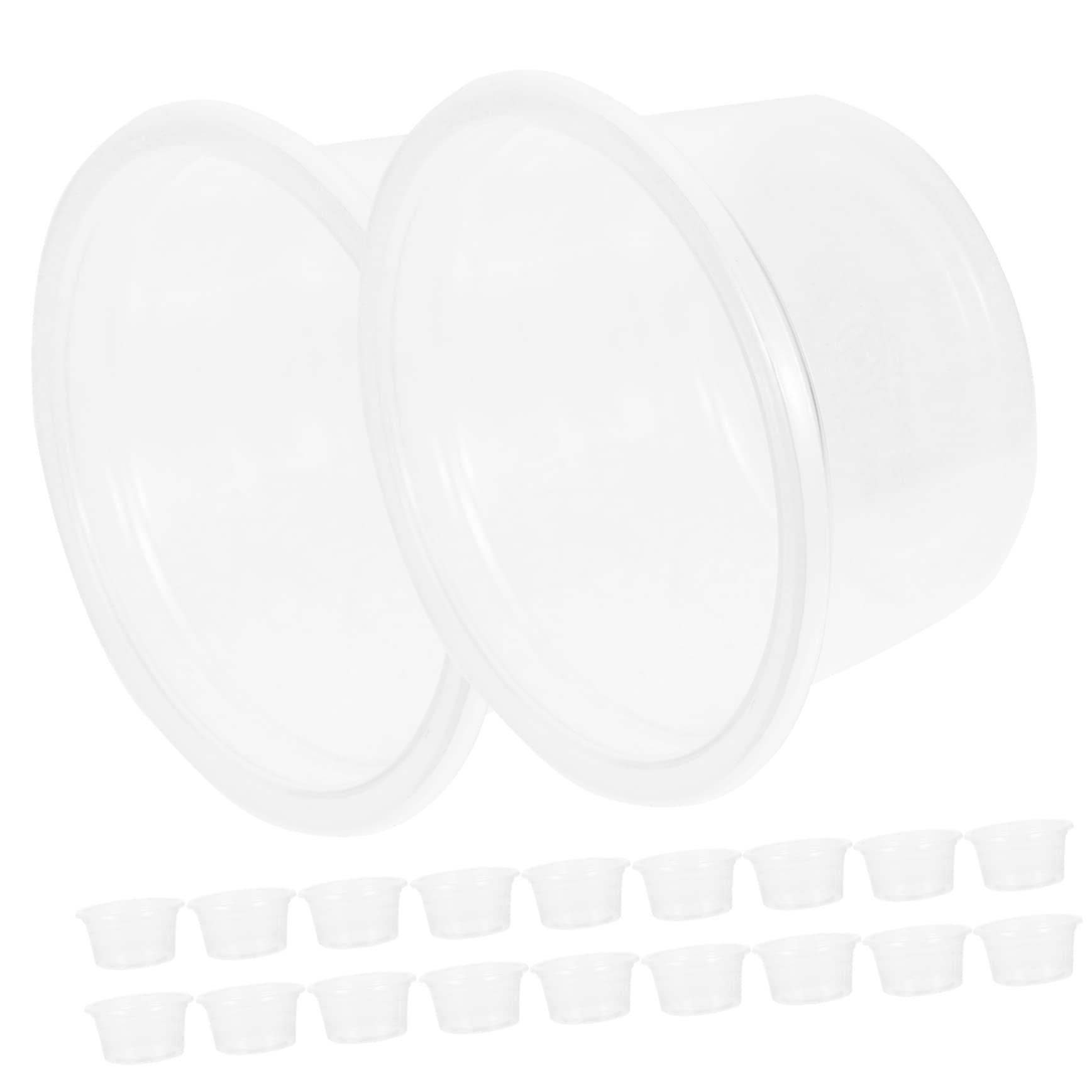 Angoily 20Pcs Transparent Reptile Bowls Small Food Water Dishes for Geckos Snakes Lizards Turtles Spiders Easy to Clean Reusable Pet Feeding Cups