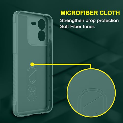 Image of amazon basics Back Case Cover for iQOO Z9x 5G | Compatible for iQOO Z9x 5G Back Cover | Liquid Silicon Magic Case with Camera Protection | Dark Green