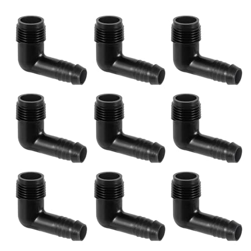 10pc Drip Irrigation Adapter 1/2'X1/2' 90-Degree Elbow NPT Male Pipe Fitting (1/2 male to...