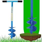 RedBuild Manual Earth Auger Hole Digger (Short Blade, 3 Inches) | Post Hole Digger | Garden Digger | Soil Digging Tool