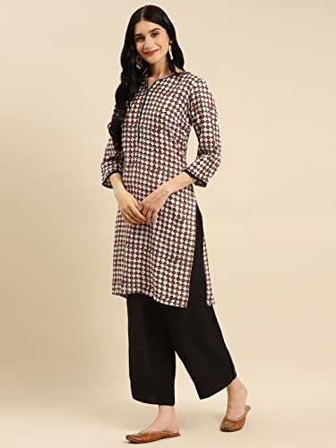 Image of rangita Rayon Knee Length Printed Straight Kurti for Women | Kurta for Women