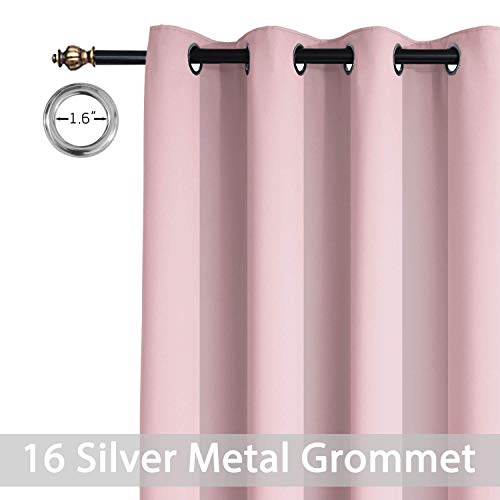Yakamok Extra Wide Blackout Curtain for Sliding Glass Door, Grommet Thermal Insulated Room Divider Curtain 100W x 96L inch, Room Darkening Patio Curtain,8.3ft Wide x 8ft Tall, 1 Panel,Pink