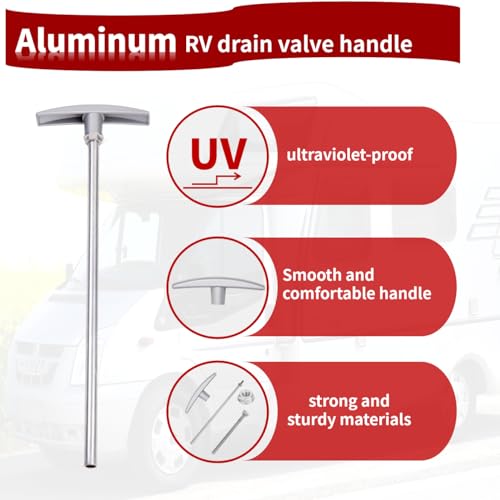 Image of 9 inch RV Sewer Valve Handle Replacement Kit,RV Waste Valve Handle Replacement, RV Dump Valve Handle Replacement Set,Replaces Tank Valve Handle,Fits RV Grey Water Valve & RV Black Tank Valve