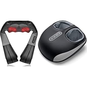 Nekteck Neck Massager and FM06 Foot Massager Machine with Heat Bundle