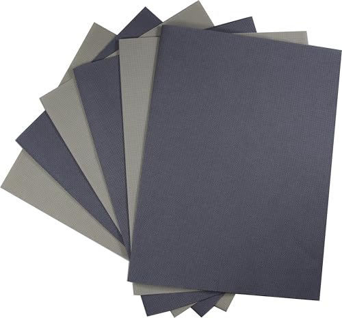 Image of KCS 4 /6 pc of 12 inch x 18 inch(30cmx45cm) 18CT Counted Cotton Aida Cloth Cross Stitch Fabric (6 pc, Pearl Grey+Light Steel Grey)