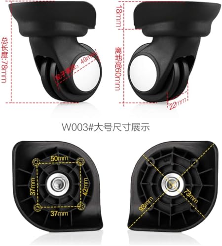 Luggage Wheels Replacement, 360 Degree Swivel Luggage Mute Wheel Suitcase Replacement Repair Wheels Parts Spinner2