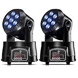 BETOPPER ムービングライト 7x8W RGBW LED 舞台照明ディスコライト ステージライト7色変換 DMX512 9/14CH パーティライト DJ disco light for party 高速回転 音声連動 結婚式/パーティー/カラオケ/クラブ/バー用 2個セット (LM70S*2)