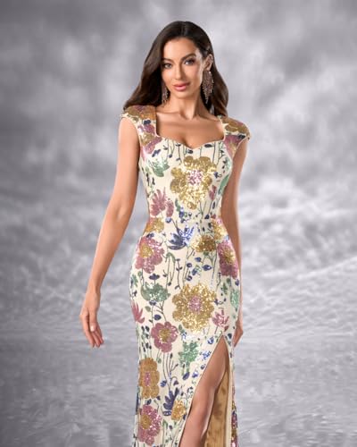 open lace back dress A Line Sequin Tulle Plus Size Prom Dresses Royal Blue High Waist Forma –  MyChicDress main image 1