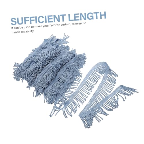 Ruban à Franges Polyester Bleu Lacustre pour Couture et Rideaux - 2 Rouleaux
