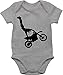 Shirtracer Baby Bagger Traktor und Co. - Motorrad Stunts - 3/6 Monate - Grau meliert - Motocross Strampler - BZ10 - Baby Body Kurzarm für Jungen und Mädchen