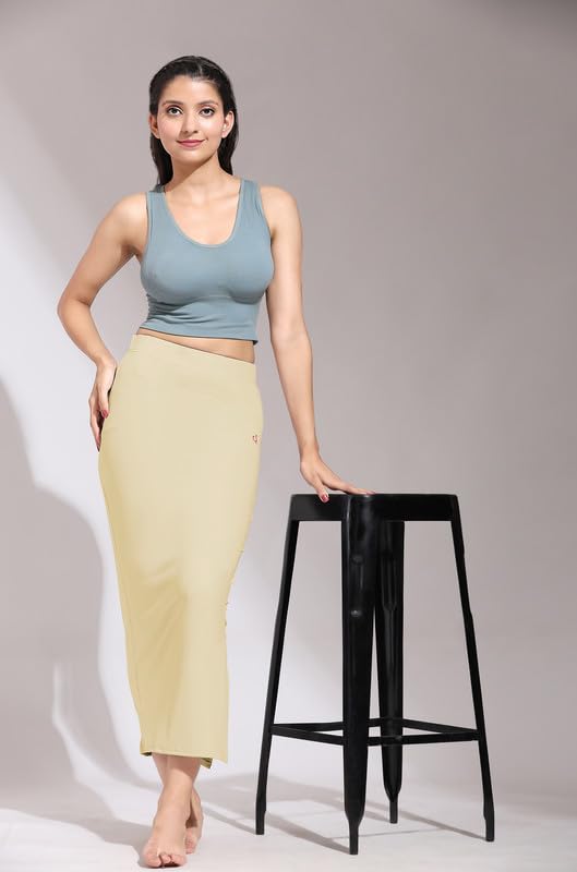 Image of TRENDMALLS Women's Polyester Spandex Stretchable Straight Saree Shapewear Petticoat for Women, Cotton Blended, Skirts for Women, Saree Shaper