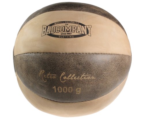 Bad Company Retro Medizinball I Vollball aus Leder - Braun