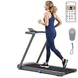 JLL Foldable Walking Pad, Under Desk Treadmill for Home Office 2-in-1 Walking Treadmills with Free SunnyFit App, Remote Control, Smart Bluetooth Running Machine