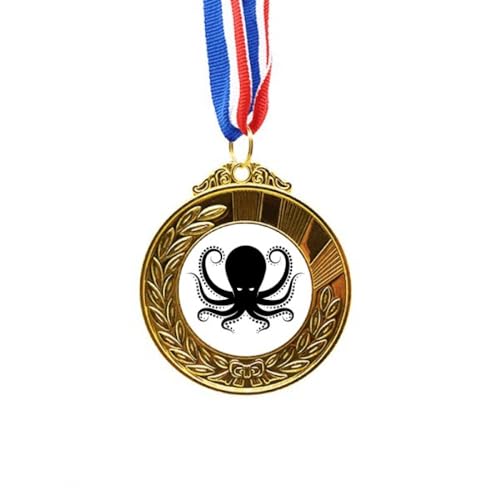 Cinta de primer lugar no/no de pulpo dorado para trofeos