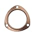2pcs 3inch Copper Header Exhaust Collector Gaskets Reusable for All SBC BBC 302 350 454 Exhaust Gaskets(3 Bolt Pattern)