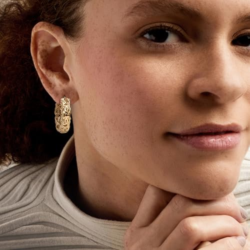 Ross-Simons 18kt Gold Over Sterling Small Byzantine Hoop Earrings2