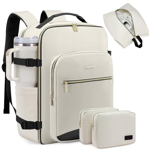 LOVEVOOK Mochila de Viaje, Impermeable 40L Mochilas Maletas Cabina Avion para Easyjet Ryanair, Bolsa de Viaje Mujer Equipaje de Mano Computadora portátil 17 Pulgadas