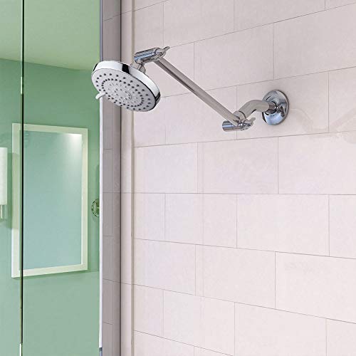 High Pressure Shower Head With 11 In Adjustable Arm, 5-Settings Rain Shower Head, Harjue Luxury Rainfall Showerhead With Shower Arm-Make The Water Flow Down Vertically For A Better Experience(Chrome) #TOP5
