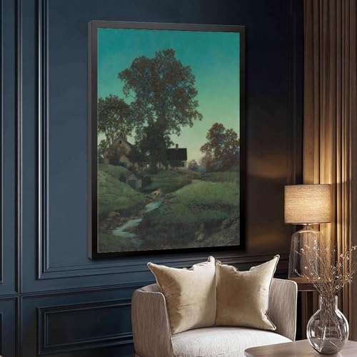 Maxfield Parrish Evening chef-d'œuvre en toile déco murale suspendre