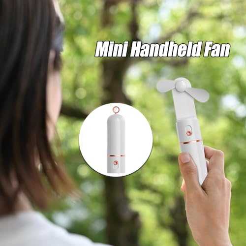 Ventilador de mano portátil y batería externa recargable mini para viaje 8
