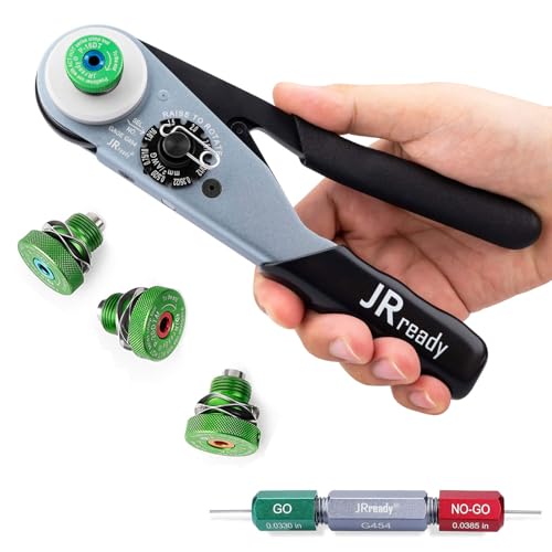 Image of ST2163 Deutsch Crimp Kit,ACT-HDT Solid Contacts Crimp Tool with 3 Positioners and G454 Gauge for Deutsch Size 12 16 20 Turned Pin and Socket Terminals Work with Deutsch DT DTM DTP Series Connectors