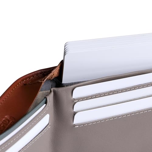 Image of Bellroy Hide & Seek Wallet (Slim Leather Bifold Design, RFID Protected, Holds 5-12 Cards, Coin Pouch, Flat Note Section, Hidden Pocket), Sienna, One Size, Minimalist