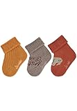 Sterntaler Baby - Mädchen Baby Socken Baby-socke 3er Pack Schaf und Bär, Hellbraun, 16