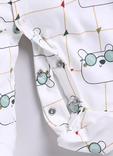 Image of BABY GO Cotton Footed Baby Romper Jumpsuit Pack of 2 | Full Sleeve Sleepsuit | Onesies for Infants, New Born Baby Boys & Baby Girls
