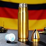 Grogife Weihnachten Geschenk für Männer, Lustige Jägermeister Geschenke für Jäger Jagd, Geburtstagsgeschenk für Mann Freund Papa Ihn, Coole Trinkflasche Edelstahl 500ml, Gold