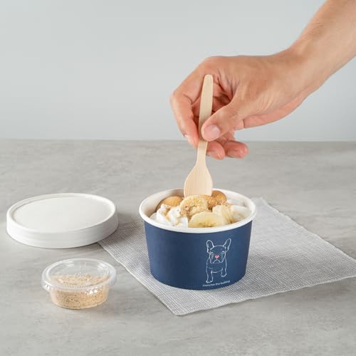 Image of Coppetta 12 Ounce Dessert Cups, 50 Disposable Ice Cream Cups - Lids Sold Separately, Sturdy, Frenchie Paper FroYo Bowls, For Hot And Cold Foods, Perfect For Gelato Or Mousse - Restaurantware