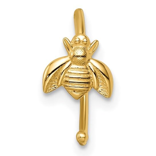 Diamond2Deal 14k Yellow Gold Bumble Bee Ear Cuff (L- 0.25 in, W- 0.27 in)4