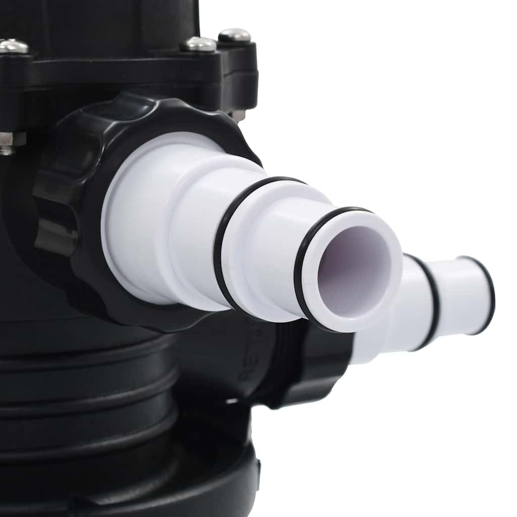 Wielokierunkowy zawór do filtra piaskowego ABS 1,5 cala 6 drożności, montaż nasadowy z przyłączem 38 mm, wziernik, 3 armatury, do filtrów basenowych, płukania wstecznego, filtrowania i